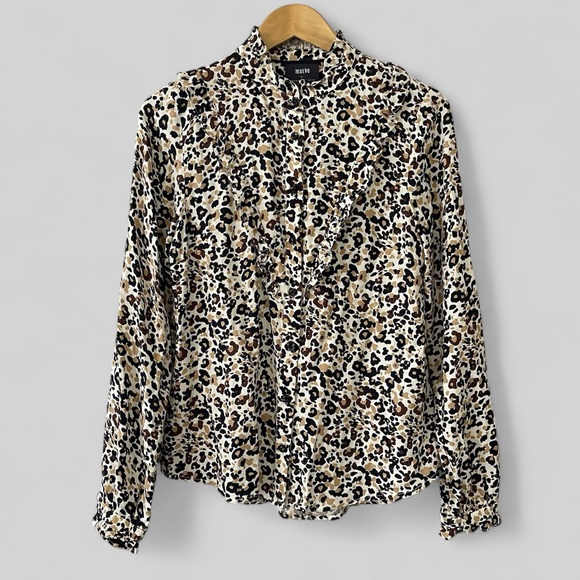 Maeve Tops - Anthropologie Maeve Leopard Print Button Up Shirt Womens Size 6 Long Sleeve